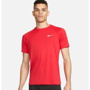 Nike Men's Red Dri-FIT UPF 40+ Short Sleeve Hydroguard Swim T-Shirt Size Medium